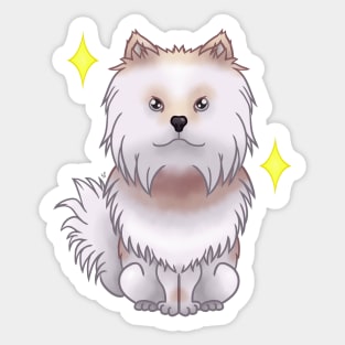 White pomeranian Sticker